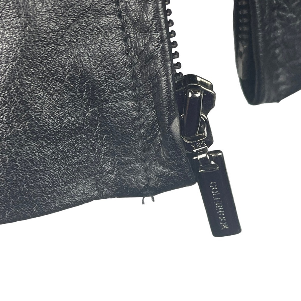 COLEBROOK & COMPANY 90S BLACK LEATHER XS PETITE ZIP UP JACKET - Picture 11 of 13